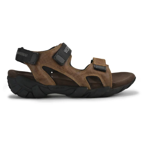 Woodland Men’s Camel Suede Linen Sandals